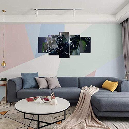 NC83 5 Pintura Conjunta HD Impresión 3D sobre Lienzo Comics Black Panther salón 150x80cm