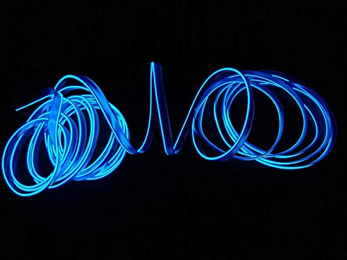 Neon LED EL cable para interior automotriz Cosplay lámpara de línea electroluminiscente LED emisora de luz decorativa con unidad de tira de luz 5V，azul, 1 m