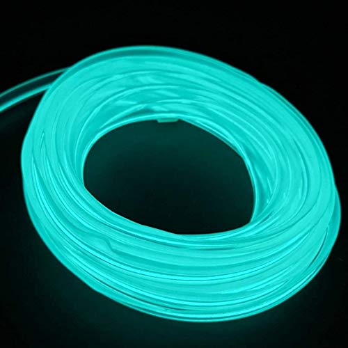 Neon LED EL cable para interior automotriz Cosplay lámpara de línea electroluminiscente LED emisora de luz decorativa con unidad de tira de luz 5V，Ice Blue, 1 m