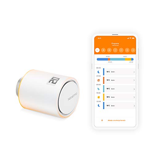 Netatmo Válvula Termostatica Wifi Inteligente, Módulo adicional para el Termostato Intelligente y para el Paquete para calefacción colectiva, NAV -ES