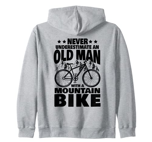 Never Underestimate an Old Man with a Mountain Bike Dad Sudadera con Capucha