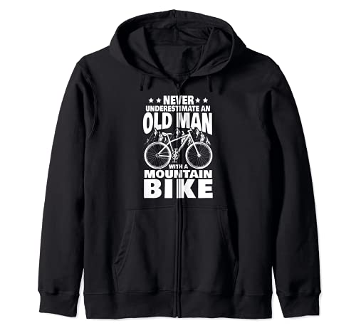 Never Underestimate an Old Man with a Mountain Bike Dad Sudadera con Capucha