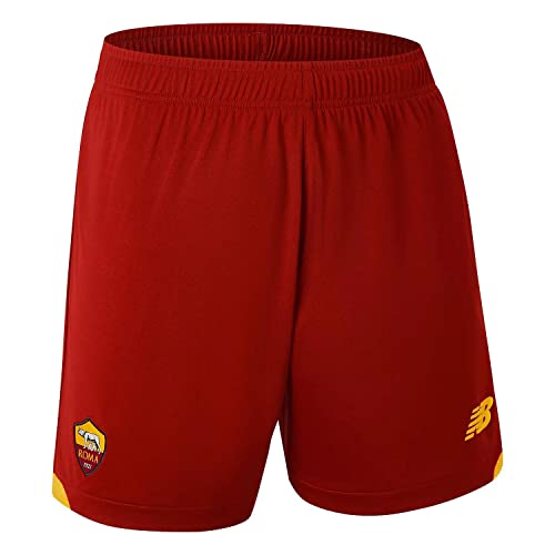 New Balance - Pantalones Cortos del AS Roma, equipación Local, Temporada 2021/22, Unisex, Color Rojo