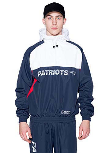 New Era England Patriots - Chaqueta cortavientos para hombre, Hombre, Chaqueta cortavientos para hombre., 12033398, DK Blue, xx-large