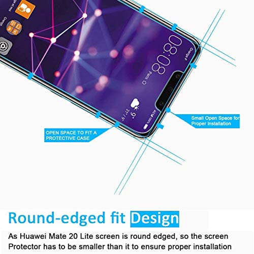 NEW'C 2 Unidades, Protector de Pantalla para Huawei Mate 20 Lite, Honor Play, Antiarañazos, Antihuellas, Sin Burbujas, Dureza 9H, 0.33 mm Ultra Transparente, Vidrio Templado Ultra Resistente