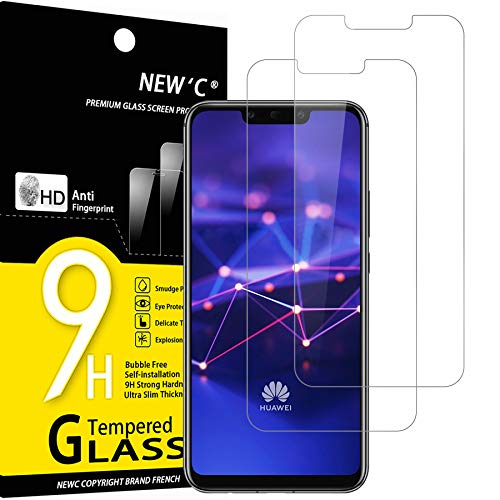 NEW'C 2 Unidades, Protector de Pantalla para Huawei Mate 20 Lite, Honor Play, Antiarañazos, Antihuellas, Sin Burbujas, Dureza 9H, 0.33 mm Ultra Transparente, Vidrio Templado Ultra Resistente