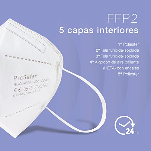 NEWTECK Mascarillas FFP2 25 Unidades CE 0598. Mascarillas FFP2 Blancas Homologadas, Alta eficiencia Filtración, Packs Individuales, Normativa UNE-EN 149:2001+A1:2009, Transpirables. SIN GRAFENO