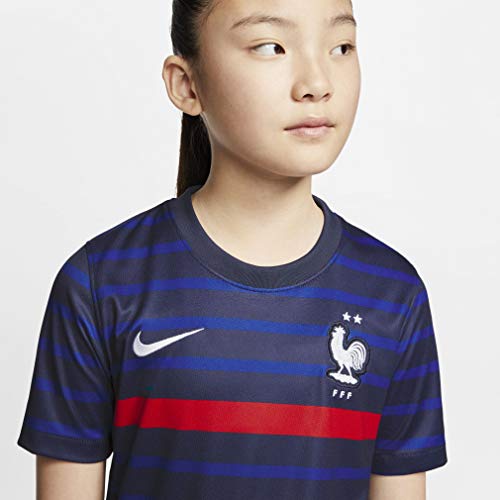 NIKE FFF Y Nk BRT Stad JSY SS Hm Camiseta de Manga Corta, Unisex niños, Blackened Blue/White, M