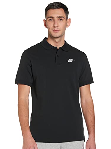 NIKE M NSW CE Polo Matchup Pq Polo Shirt, Hombre, Black/White, L