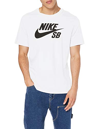 NIKE M SB Dri-FIT Camiseta, Hombre, Negro (Black/White), L