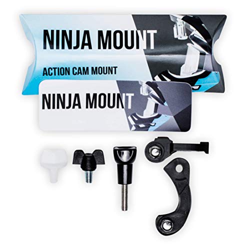 NINJA MOUNT soporte camara de acción para casco fullface, compatible con GoPro, Garmin & Rollei | sujeción especial para cascos Downhill/ATV/Motocross