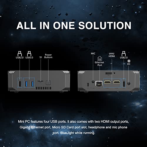 NiPoGi Mini PC,Windows 10 Pro 8GB DDR3 256GB SSD,Procesador Celeron J3455 Mini Ordenadores de sobremesa de 4 núcleos, Pantalla Dual 4K HD, WiFi de Banda Dual 2.4G / 5G,Gigabit Ethernet, BT 4.2