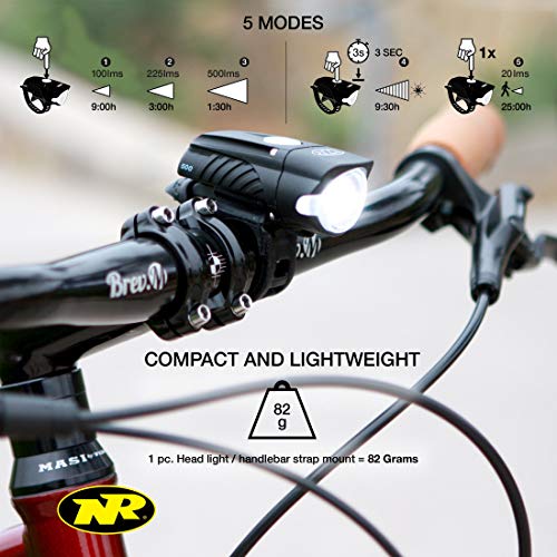 Nite Rider Swift 500 Luz Delantera de Bicicleta, Iluminación, Negro, Talla única