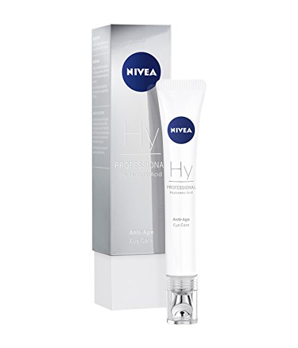 NIVEA PROFESSIONAL Ácido hialurónico, crema de ojos antiarrugas, crema antiedad para contorno de ojos con aplicador, crema reparadora para reducir líneas de expresión y patas de gallo, 1 x 15 ml