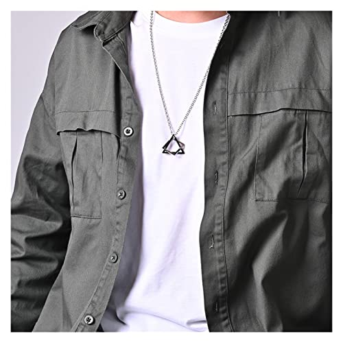 NNMB Collar de Hombres Geometría Entrelazado triángulo Cuadrado Colgante Masculino for Hombres de Acero Inoxidable Moderno Moderno geométrico apilado Streetwear Collar Duradero y Elegante