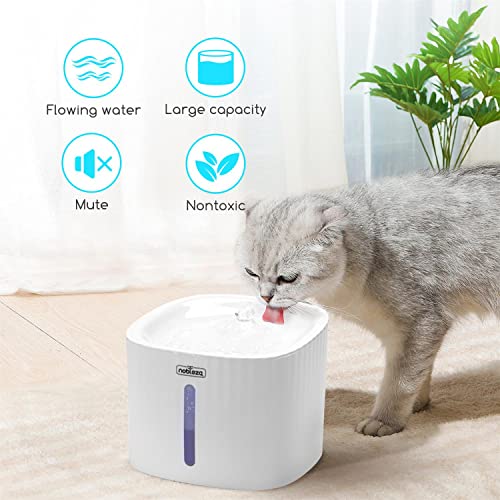 Nobleza Fuente De Agua para Mascotas 3L, Fuente Dispensadora Automática De Agua para Gatos, Automático Fuente de Agua Silencioso con 2 Filtros de Repuesto