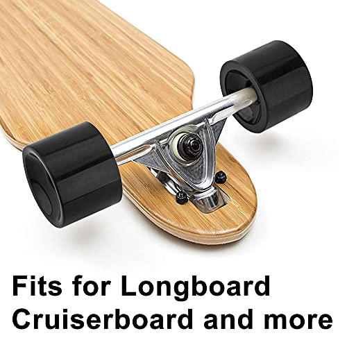 nonmon 4Pcs Ruedas de Skateboard Longboard 70MM 80A con 8Pcs Rodamientos ABEC-9 608RS,Repuesto Set,Wheels con Bearings para Monopatín Cruiser Pennyboard Waveboard,Bueno para Principiantes,Nero