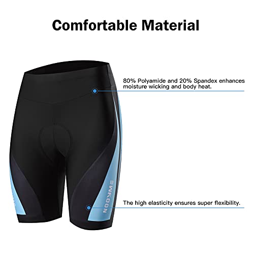 NOOYME Pantalon Corto Ciclismo Mujer Acolchado 4D Pantalones Corto Bicicleta Mujer con Gel Acolchado Pantalones Cortos De Ciclism para Mujer Pantalon Ciclismo Mujer ​Culotte Ciclismo Mujer