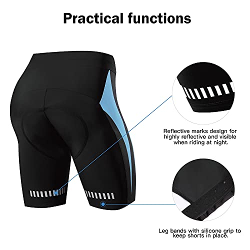 NOOYME Pantalon Corto Ciclismo Mujer Acolchado 4D Pantalones Corto Bicicleta Mujer con Gel Acolchado Pantalones Cortos De Ciclism para Mujer Pantalon Ciclismo Mujer ​Culotte Ciclismo Mujer