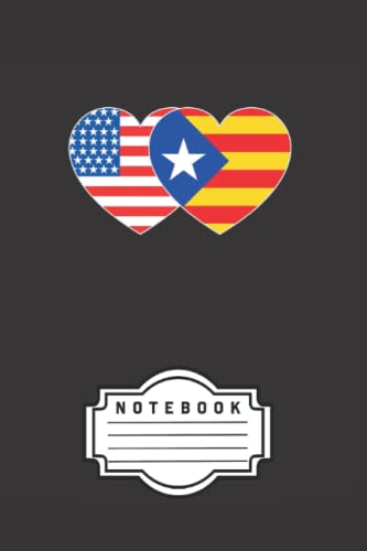 Notebook: Catalonia and USA Flag Twin Heart for Catalan Americans Patriotic Bilingual Multicultural Double National Diaspora America Motherland Merica ... Journal Planner Sketchbook Composition Book