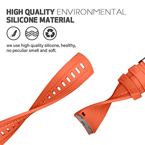 NotoCity Correa para Suunto 9 Baro Pulsera Suunto 7 D5 Spartan 24mm Sport Suave Silicona Bandas Suunto 9 Repuesto Accesorio Naranja