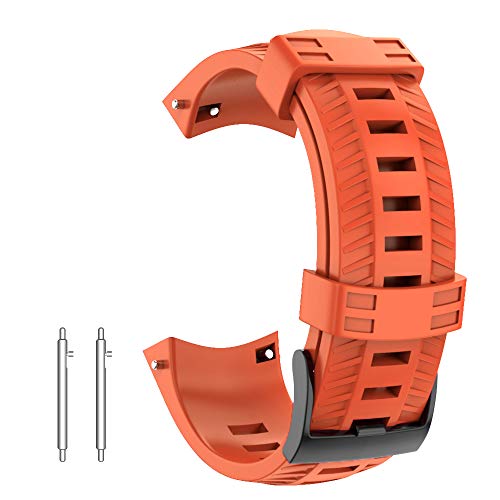 NotoCity Correa para Suunto 9 Baro Pulsera Suunto 7 D5 Spartan 24mm Sport Suave Silicona Bandas Suunto 9 Repuesto Accesorio Naranja