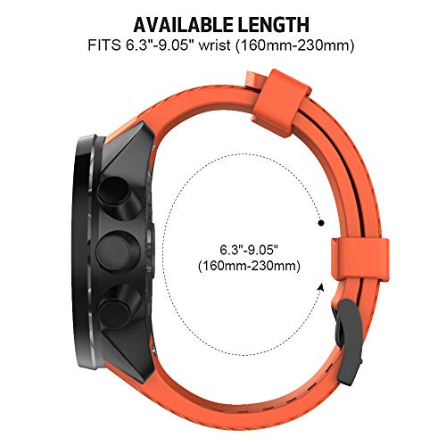 NotoCity Correa para Suunto 9 Baro Pulsera Suunto 7 D5 Spartan 24mm Sport Suave Silicona Bandas Suunto 9 Repuesto Accesorio Naranja