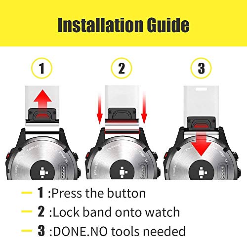 NotoCity Garmin Fenix 3 Correa, Silicona Reemplazo Correa para Garmin Fenix 5X/Fenix 5X Plus/Fenix 6X/Fenix 6X Pro/Fenix 3/Fenix 3 HR, Easy-Fit, no Adapta a Fenix 5