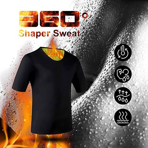 NOVECASA Sauna Camiseta Sudoración Hombre Neopreno Body Shaper Transpirar para Quema Grasa Faja Abdome Adelgaza Gimnasio Fitness (XL, Camisetas)