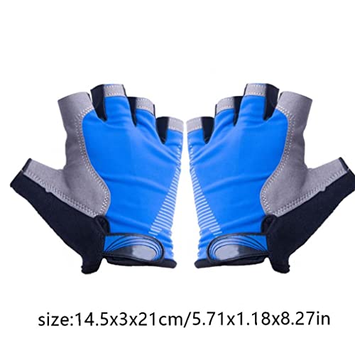 Novedades/Medio dedo Ciclismo Guante de Hielo Seda Sin Deducir Guante Palm Road Bicicleta Guante Guante 1pair Azul & Por Mednkoku