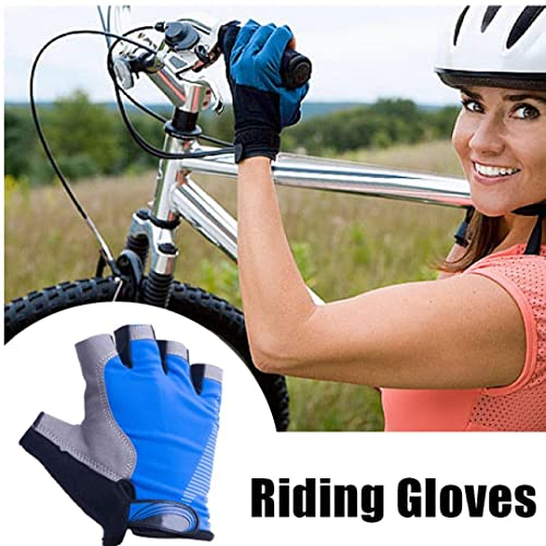 Novedades/Medio dedo Ciclismo Guante de Hielo Seda Sin Deducir Guante Palm Road Bicicleta Guante Guante 1pair Azul & Por Mednkoku