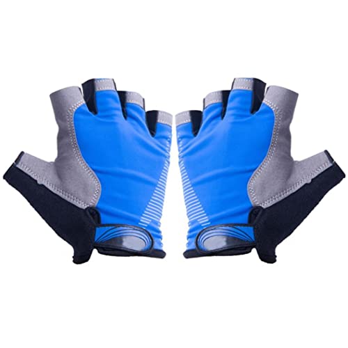 Novedades/Medio dedo Ciclismo Guante de Hielo Seda Sin Deducir Guante Palm Road Bicicleta Guante Guante 1pair Azul & Por Mednkoku