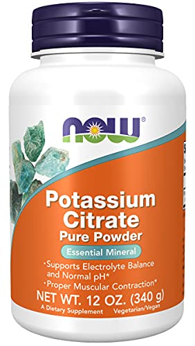Now Foods, Potassium Citrate ( Citrato de Potasio), 340 g polvo vegano, Probado en Laboratorio, Minerales, Potasio, Sin Gluten, Sin Soja, Vegetariano