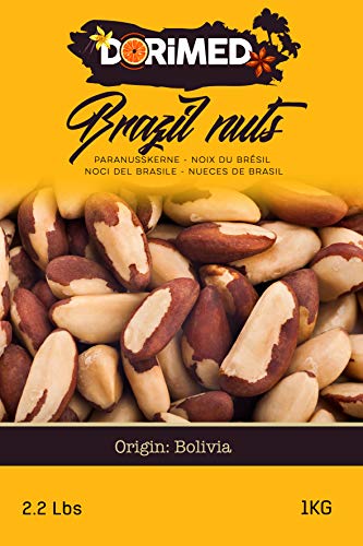 Nueces de Brasil Enteras | 1 Kg de Nueces de Brasil de origen 100% natural | Sin cáscara | Fruto Seco Crudo y Sin Sal | No tostadas | IDEAL para recetas | Veganos y Vegetarianos | Dorimed