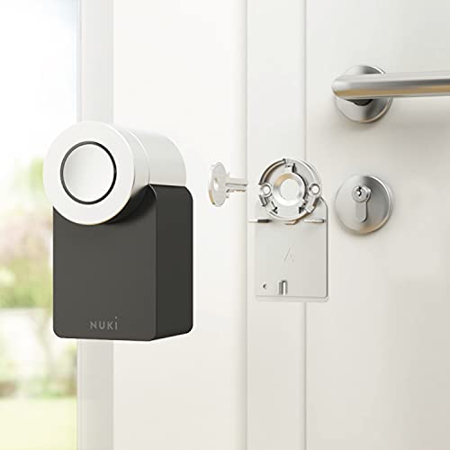 Nuki Smart Lock 2.0 | Cerradura electrónica para puerta | Bloqueo vía Bluetooth | Fácil reequipamiento | iPhone & Android | Para acceso remoto Nuki Bridge.