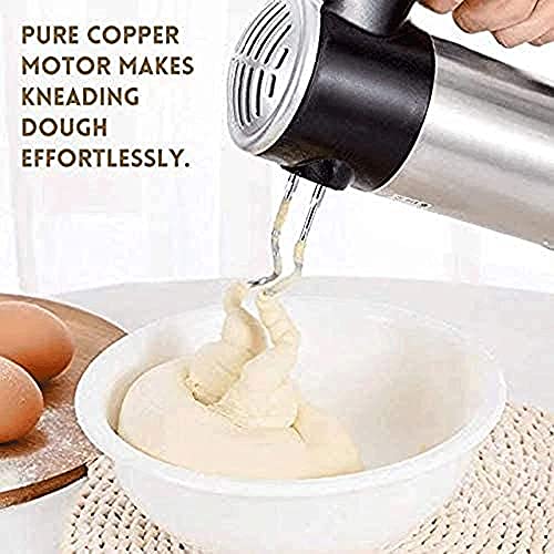 N&W 800W Household Electric Mixer Electric 5 Speed Handheld Mixer Stainless Steel Egg Whisk with Beaters Dough Hooks and Egg Separator for Cake Baking Cooking