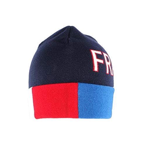 Nyls Création - Gorro de lana, diseño de Francia, color azul, blanco y rojo azul Talla única