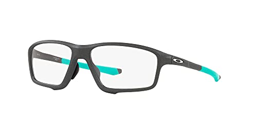 Oakley Men's OX8080 Crosslink Zero Asian Fit Prescription Eyewear Frames, Satin Light Steel/Demo Lens, 58 mm