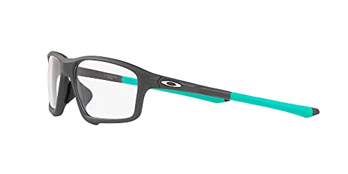 Oakley Men's OX8080 Crosslink Zero Asian Fit Prescription Eyewear Frames, Satin Light Steel/Demo Lens, 58 mm