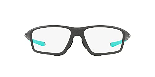 Oakley Men's OX8080 Crosslink Zero Asian Fit Prescription Eyewear Frames, Satin Light Steel/Demo Lens, 58 mm