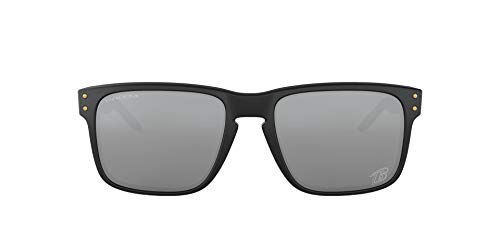 Oakley NFL Holbrook - Gafas de sol cuadradas para hombre - OO9102, 55mm, Matte Black/Prizm Black