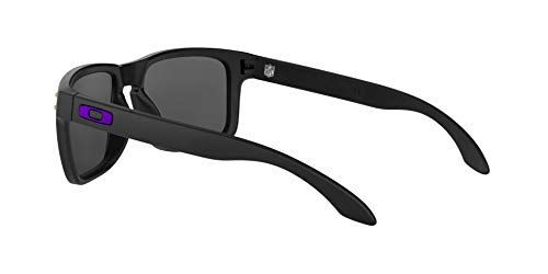 Oakley NFL Holbrook - Gafas de sol cuadradas para hombre - OO9102, 55mm, Matte Black/Prizm Black