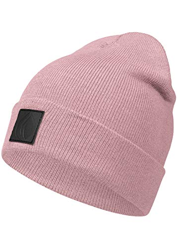 Occulto Gorro Invierno para Hombre y Mujer, Gorros Invierno con Parche de Cuero Talla única Rose-Blacklabel