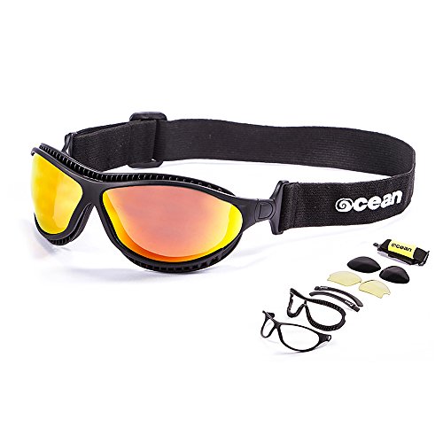 Ocean Sunglasses Tierra de Fuego - Gafas de Sol polarizadas - Montura : Negro Mate - Lentes : Amarillo Espejo (12201.0)