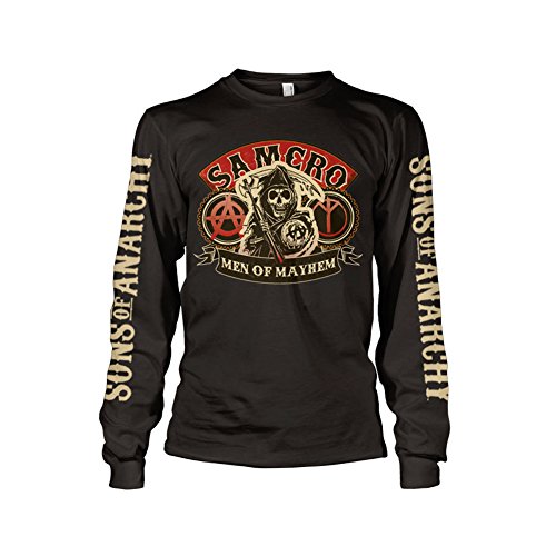Officially Licensed Merchandise SAMCRO - Men Of Mayhem Long Sleeve T-Shirt (Black), X-Large