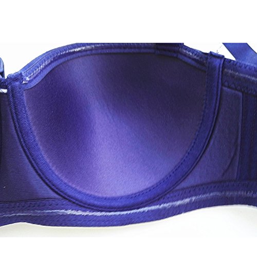 Olivachel Sujetador sin tirantes para mujer 32-46 B/C/D/DD/E 1/2 Copa Plus tamaño Balconette Multiway Bra H059 …, azul oscuro, 115E