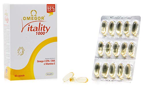 OMEGOR® Vitality 1000: ¡NUEVO con un 90% de Omega-3 TG! 5 * IFOS certificado desde 2006. EPA 535 mg y DHA 268 mg por perla. Min. Estructura 90% de triglicéridos y destilación molecular, 60 cps.