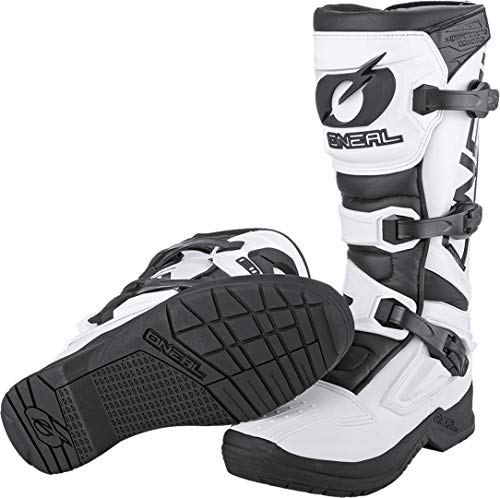 O'NEAL | Botas de Motocross | Enduro de Motocross | Protección interior de tobillos, pies y zona de cambio, forro perforado, microfibra de Perdurable | Botas RSX | Adultos | Blanco | Talla 48