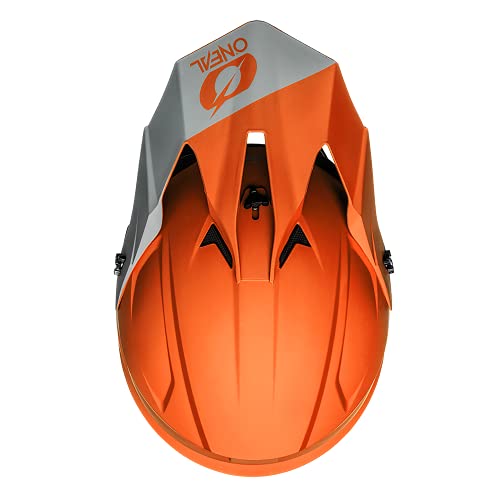 O'NEAL | Casco de Motocross | Motocicleta Enduro | Carcasa ABS, Norma de Seguridad ECE 22.05, Ventilaciones para una óptima ventilación y refrigeración | Casco 1SRS Solid | Adulto | Naranja | Talla L