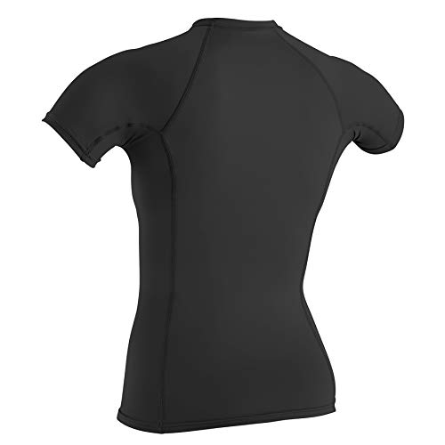 ONEILL WETSUITS O'Neill - Camiseta de Neopreno para Mujer con protección UV, Manga Corta, Cuello Redondo Negro Negro Talla:Large